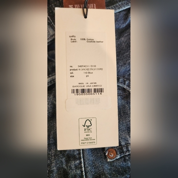 Moussy Vintage MV Capac Wide Straight Cropped high rise Jean 24 blue cotton nwt - Picture 15 of 15